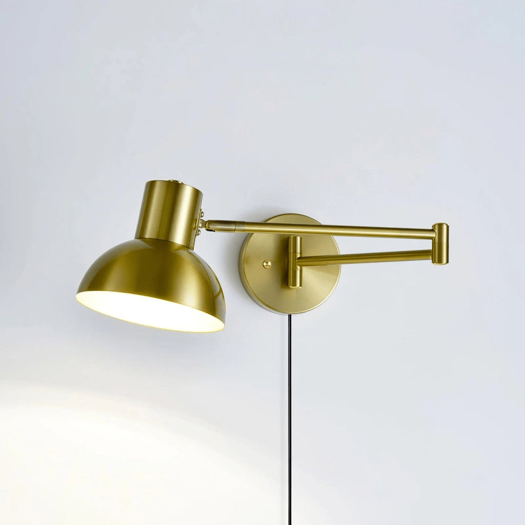 Contemporary Adjustable LED Wall Light Black Gold Finish 10