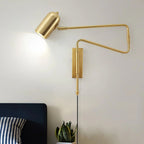 Contemporary Adjustable LED Wall Light Black Gold Finish 2