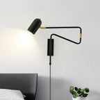 Contemporary Adjustable LED Wall Light Black Gold Finish 3