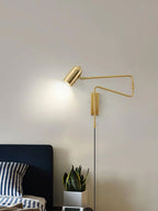 Contemporary Adjustable LED Wall Light Black Gold Finish 6