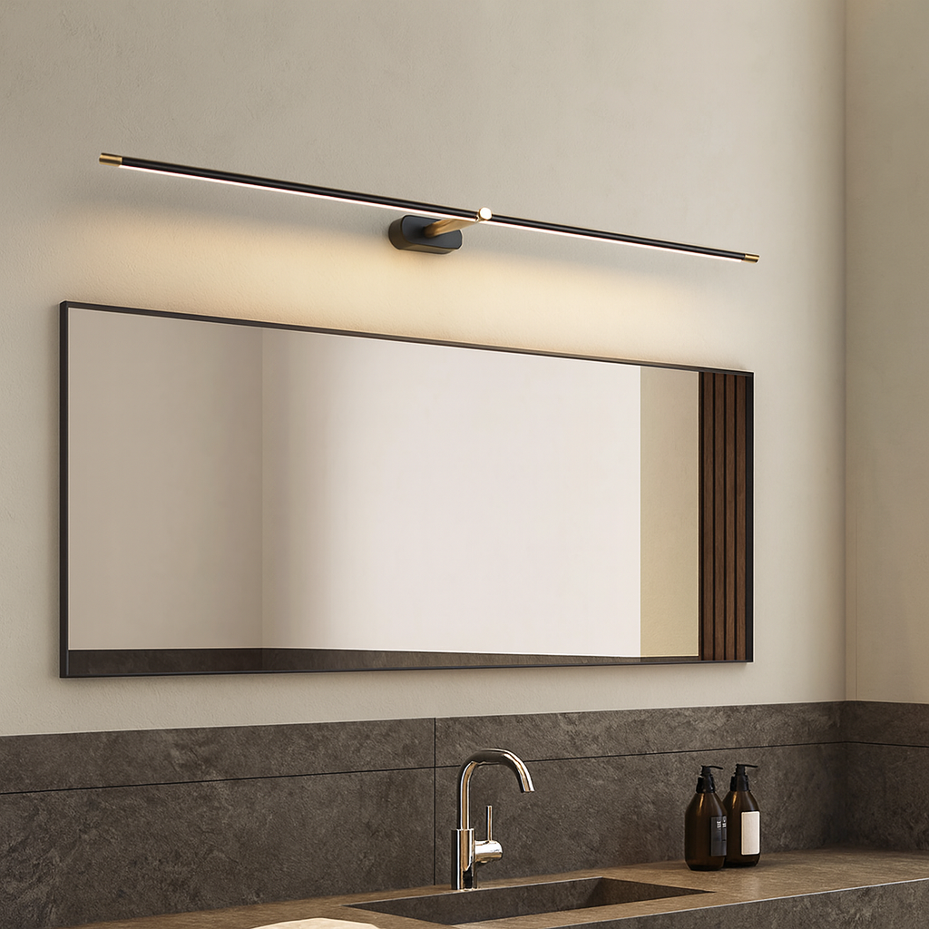 Contemporary Bathroom Vanity Lights Bar Wall Lamp – LED Wall Fixture for Above Mirror, Minimalist Design, Aluminum and Acrylic 1