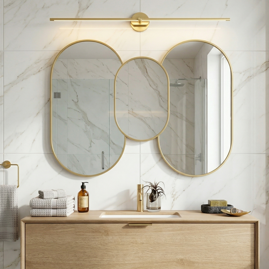 Contemporary Bathroom Vanity Lights Bar Wall Lamp – LED Wall Fixture for Above Mirror, Minimalist Design, Aluminum and Acrylic 99