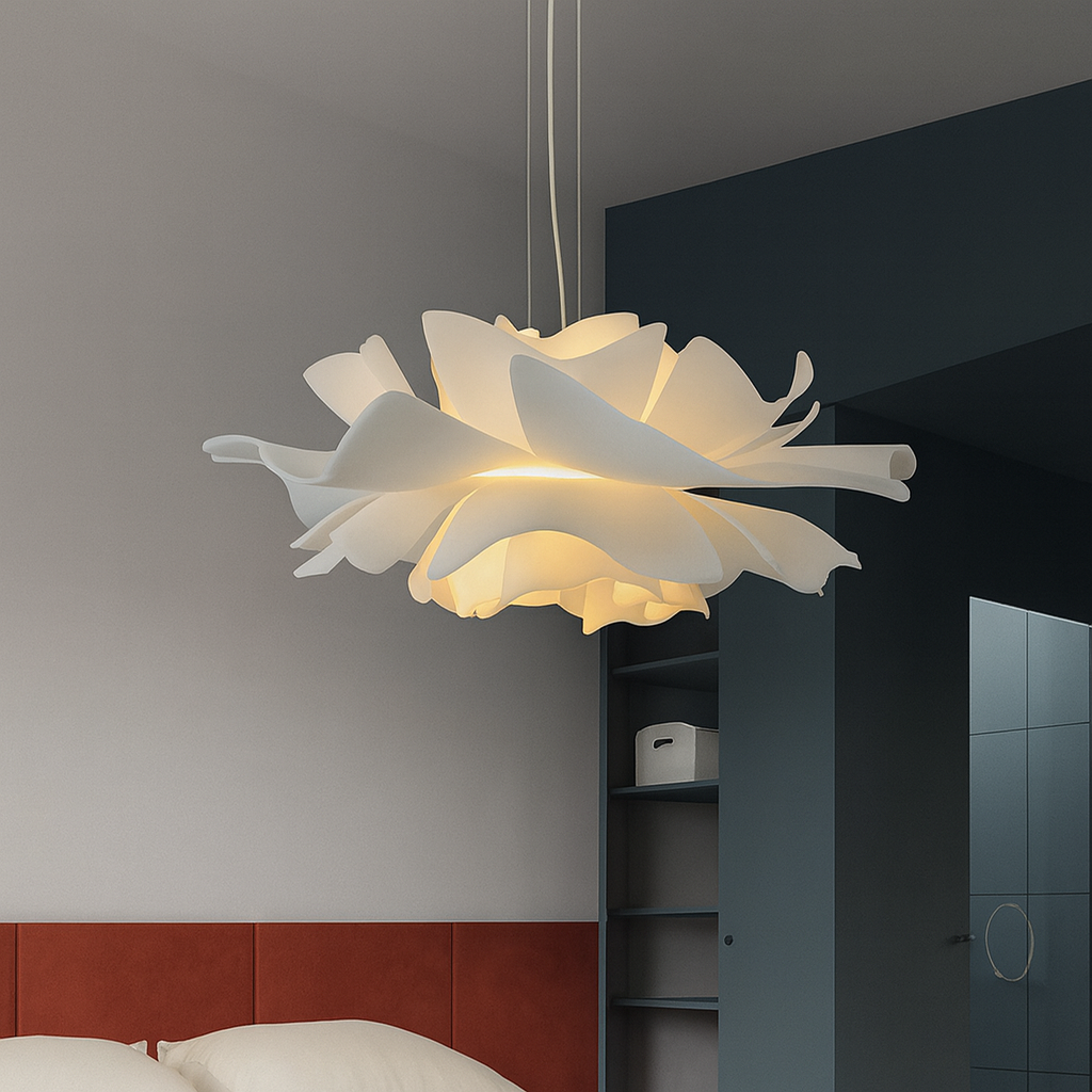 Contemporary Ceiling Light Acrylic Flower Leaf Adjustable Height 1
