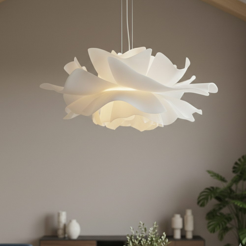 Contemporary Ceiling Light Acrylic Flower Leaf Adjustable Height 16