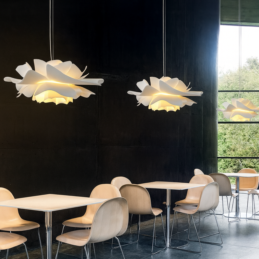 Contemporary Ceiling Light Acrylic Flower Leaf Adjustable Height 2