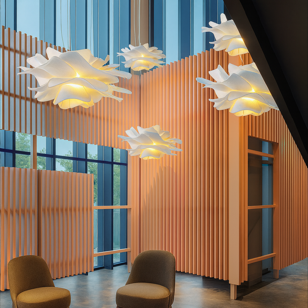 Contemporary Ceiling Light Acrylic Flower Leaf Adjustable Height 4