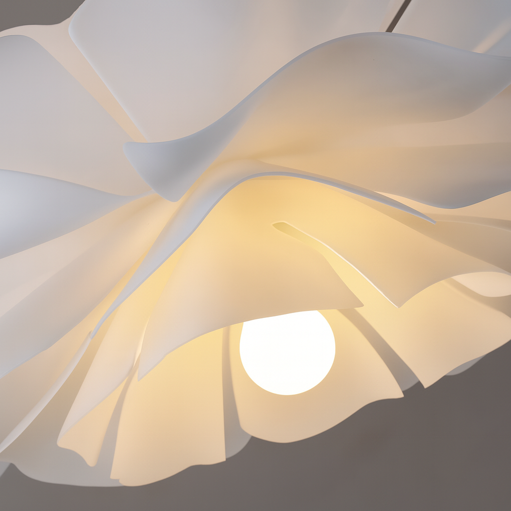 Contemporary Ceiling Light Acrylic Flower Leaf Adjustable Height 5