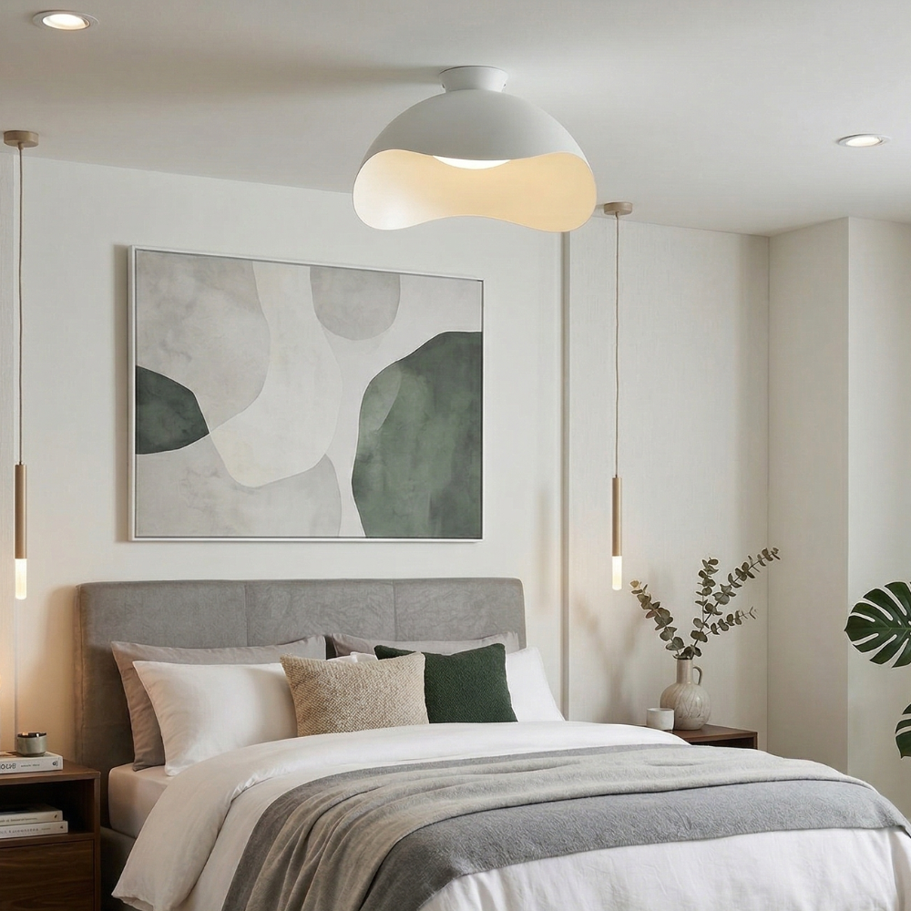 Contemporary Ceiling Light Metal Acrylic Wave Design LED 91