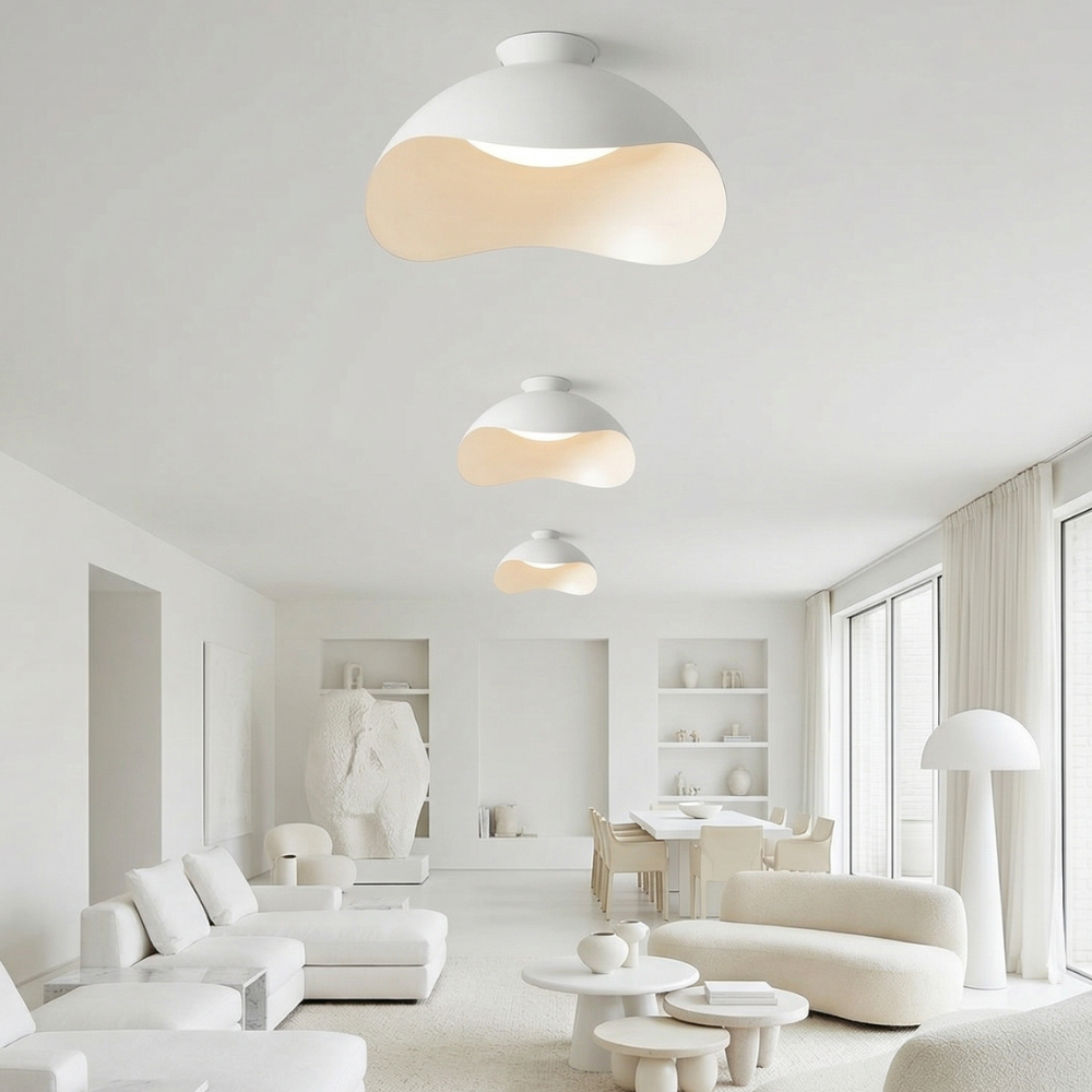 Contemporary Ceiling Light Metal Acrylic Wave Design LED 92