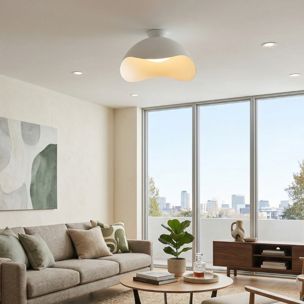 Contemporary Ceiling Light Metal Acrylic Wave Design LED 97