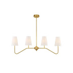 Contemporary Chandelier Brass Adjustable Height 4 Lights 0