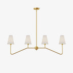 Contemporary Chandelier Brass Adjustable Height 4 Lights 1