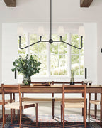 Contemporary Chandelier Brass Adjustable Height 4 Lights 3