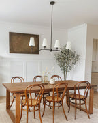 Contemporary Chandelier Brass Adjustable Height 4 Lights 6