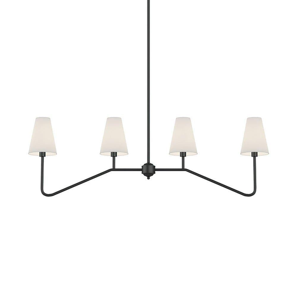 Contemporary Chandelier Brass Adjustable Height 4 Lights 7