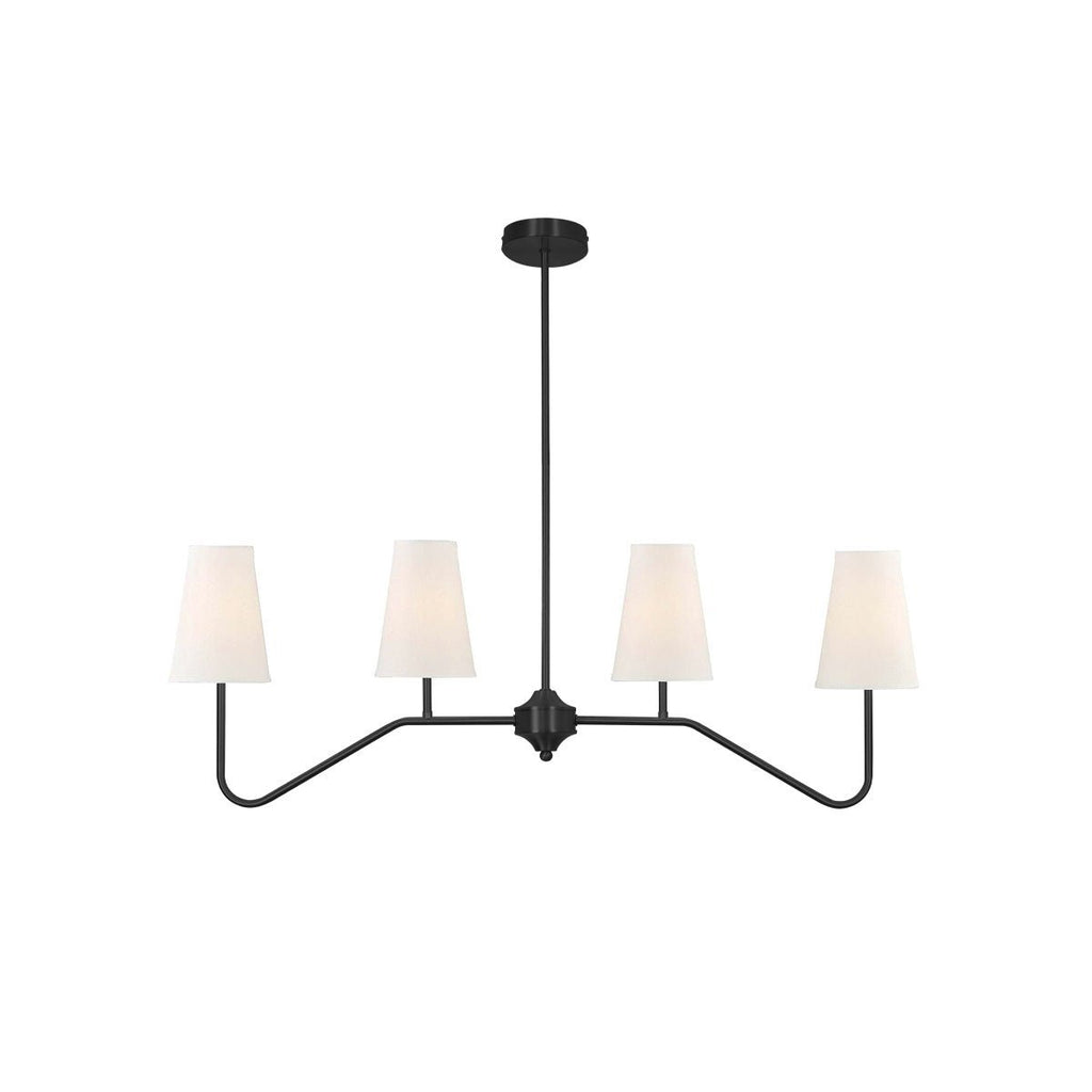 Contemporary Chandelier Brass Adjustable Height 4 Lights 8