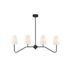 Contemporary Chandelier Brass Adjustable Height 4 Lights 8