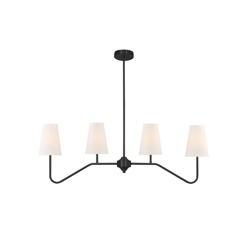 Contemporary Chandelier Brass Adjustable Height 4 Lights 9
