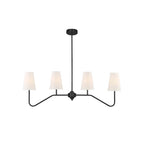 Contemporary Chandelier Brass Adjustable Height 4 Lights 9