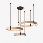 Contemporary Chandelier Yellow Travertine Adjustable Height 1