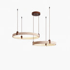 Contemporary Chandelier Yellow Travertine Adjustable Height 10