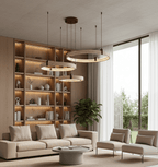 Contemporary Chandelier Yellow Travertine Adjustable Height 2