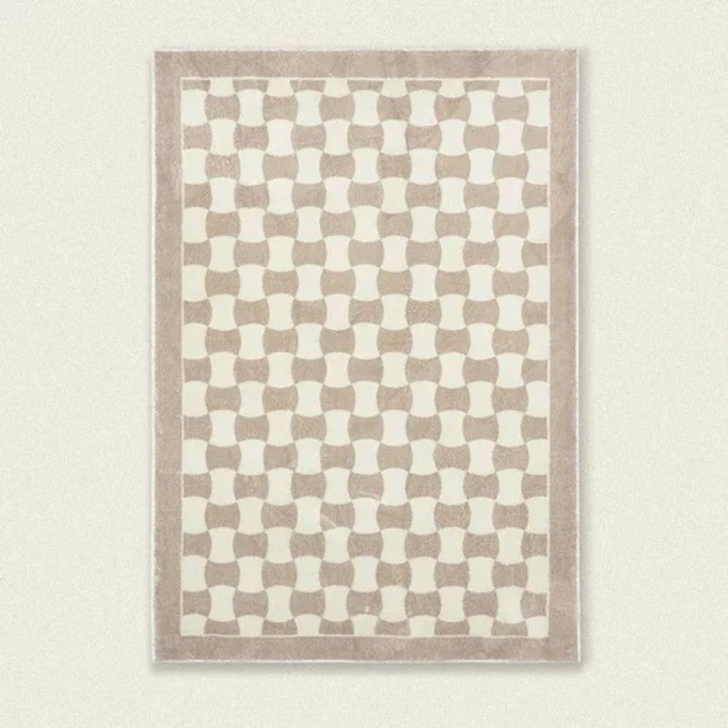 Contemporary Checkerboard Rug – Durable 100% Polyester Design for Modern Interiors, Soft and Easy to Clean 0