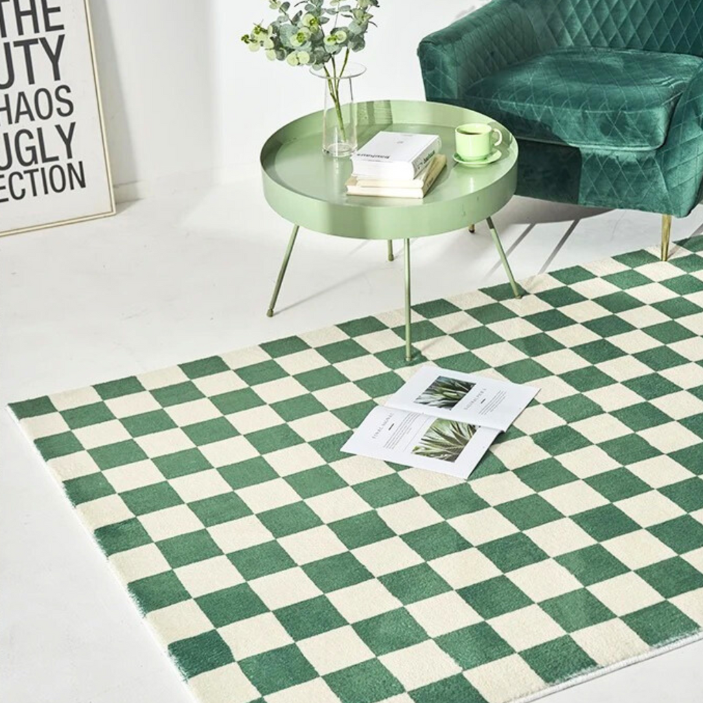 Contemporary Checkerboard Rug – Durable 100% Polyester Design for Modern Interiors, Soft and Easy to Clean 6