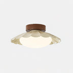 Contemporary Flush Mount Ceiling Light, 12W LED Fixture – Scalloped Design 0