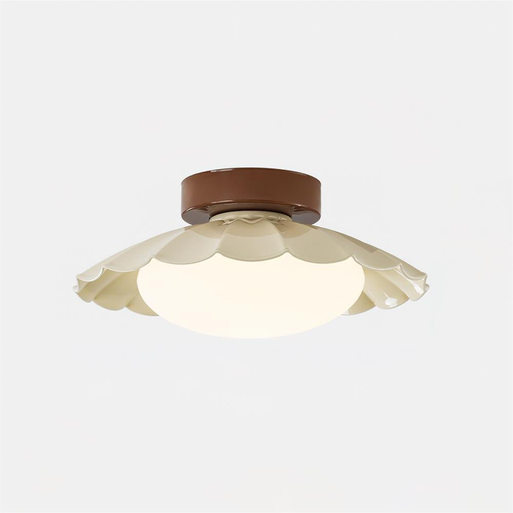 Contemporary Flush Mount Ceiling Light, 12W LED Fixture – Scalloped Design 0