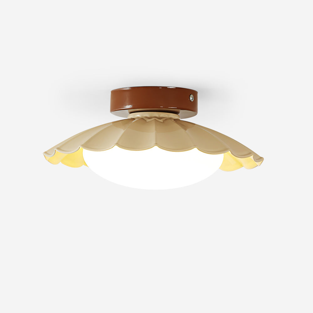 Contemporary Flush Mount Ceiling Light, 12W LED Fixture – Scalloped Design 1
