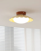 Contemporary Flush Mount Ceiling Light, 12W LED Fixture – Scalloped Design 3