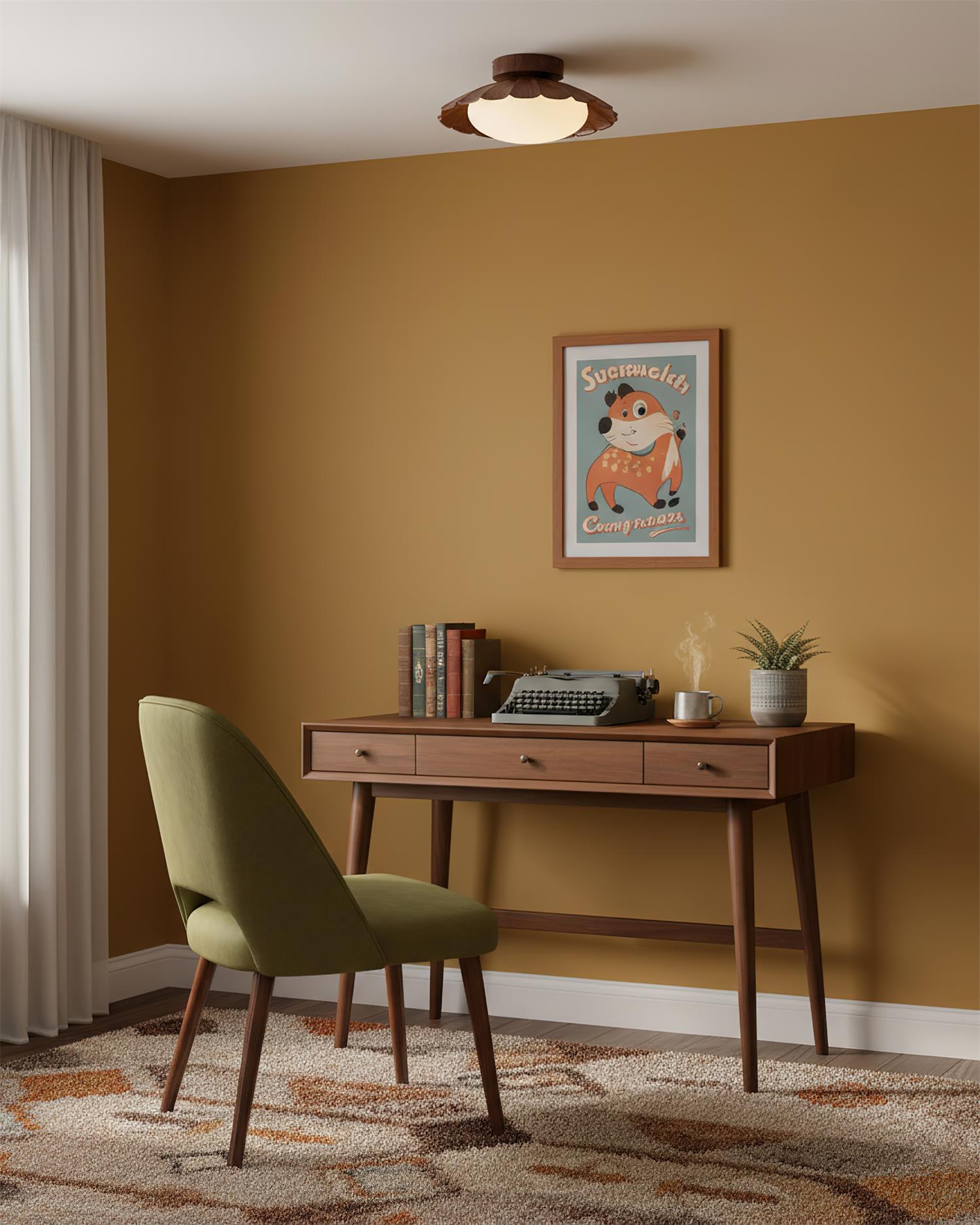 Contemporary Flush Mount Ceiling Light, 12W LED Fixture – Scalloped Design 6