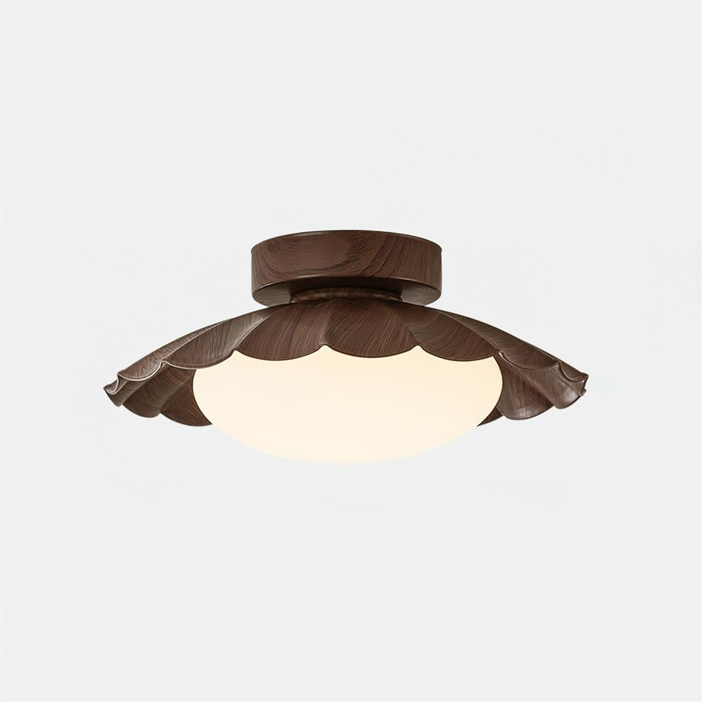 Contemporary Flush Mount Ceiling Light, 12W LED Fixture – Scalloped Design 9