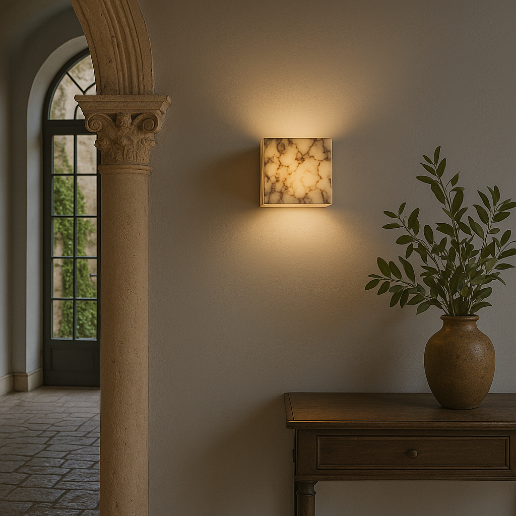 Contemporary Marble Cube Wall Lamp – Minimalist LED Wall Sconce Lighting for Elegant Home Decor 1