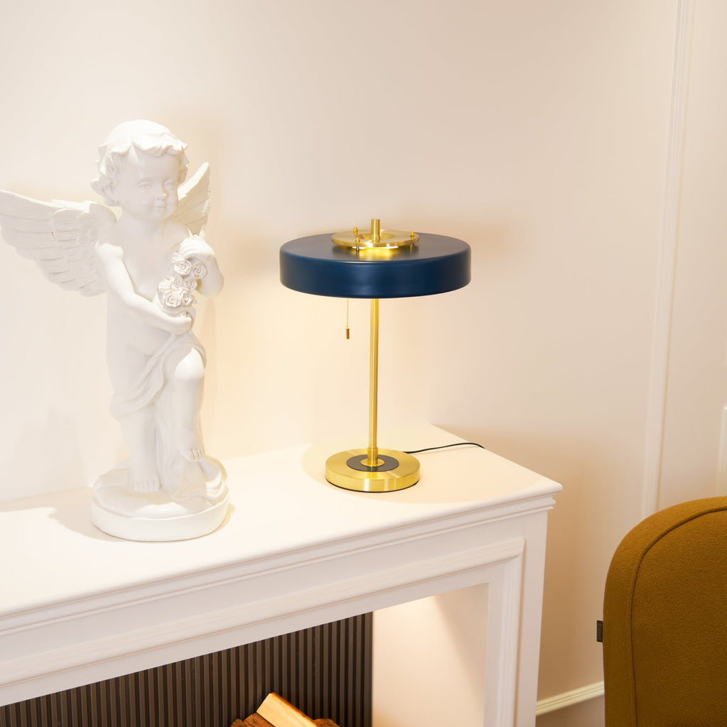 Contemporary Revolve Table Lamp with Opal Diffuser and Solid Iron Base – Stylish Bedside or Desk Lamp for Modern Decor 5