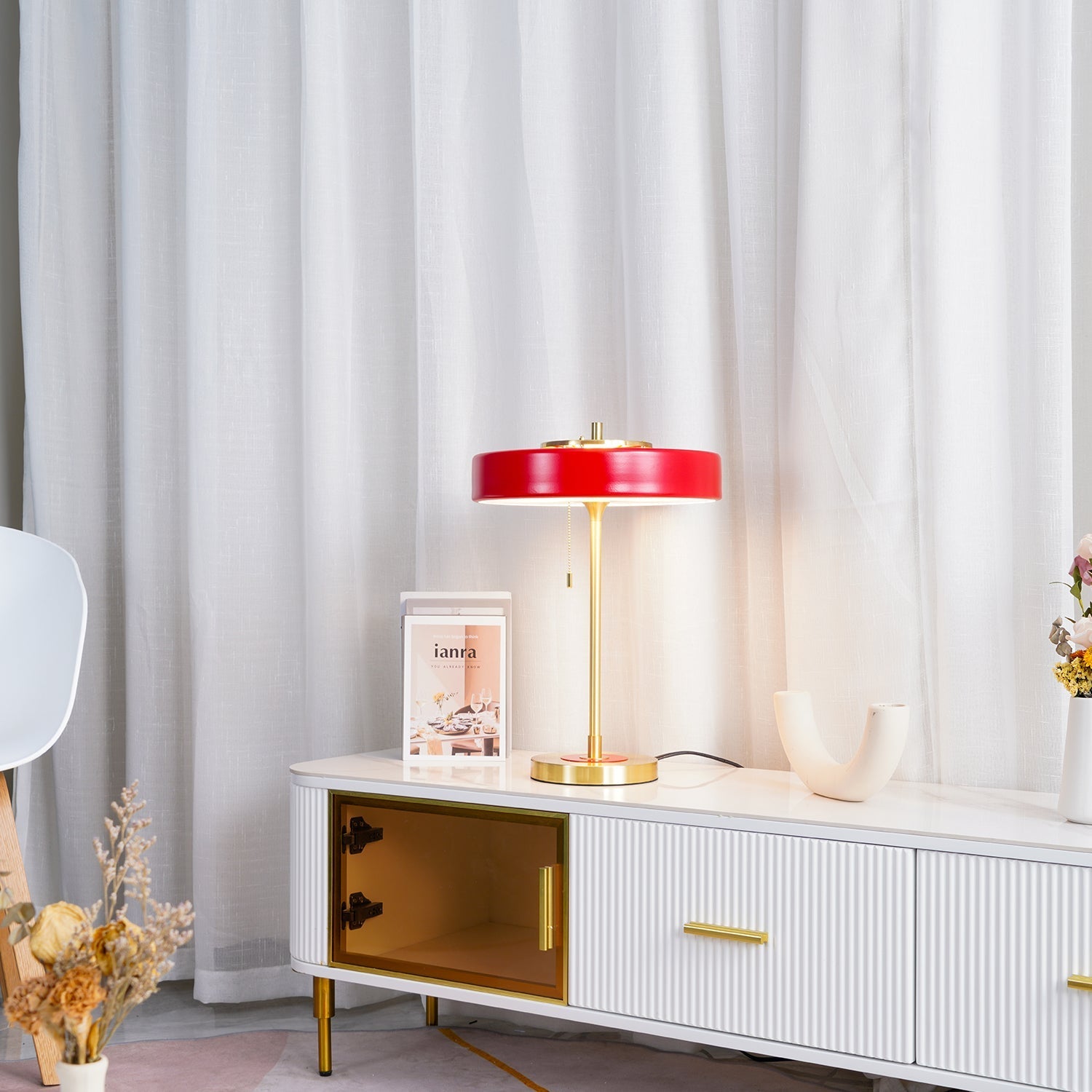 Contemporary Revolve Table Lamp with Opal Diffuser and Solid Iron Base – Stylish Bedside or Desk Lamp for Modern Decor 8