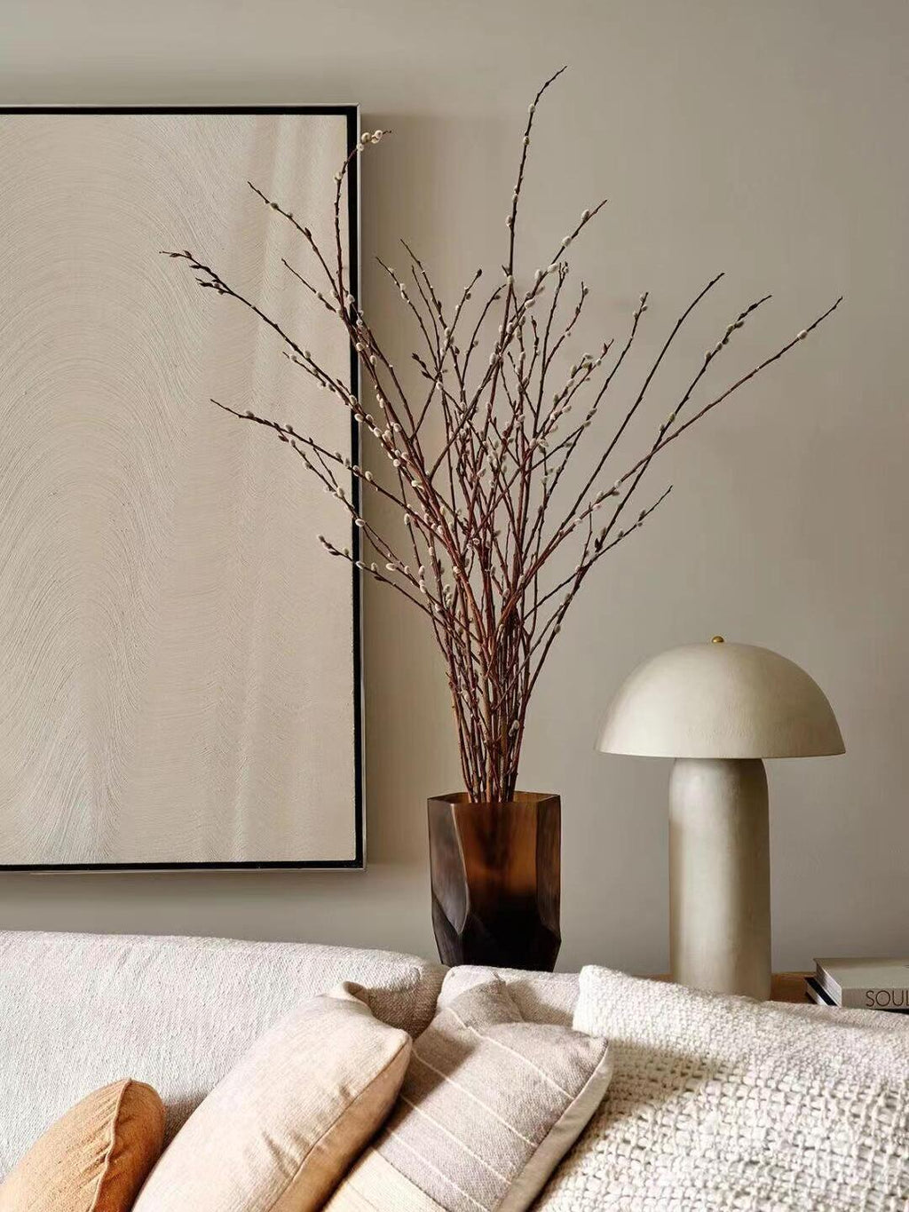Contemporary Table Lamp Ceramic  Gold Fungi Design 6