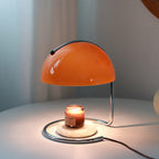 Contemporary Table Lamp Metal Glass Chrome Finish 0