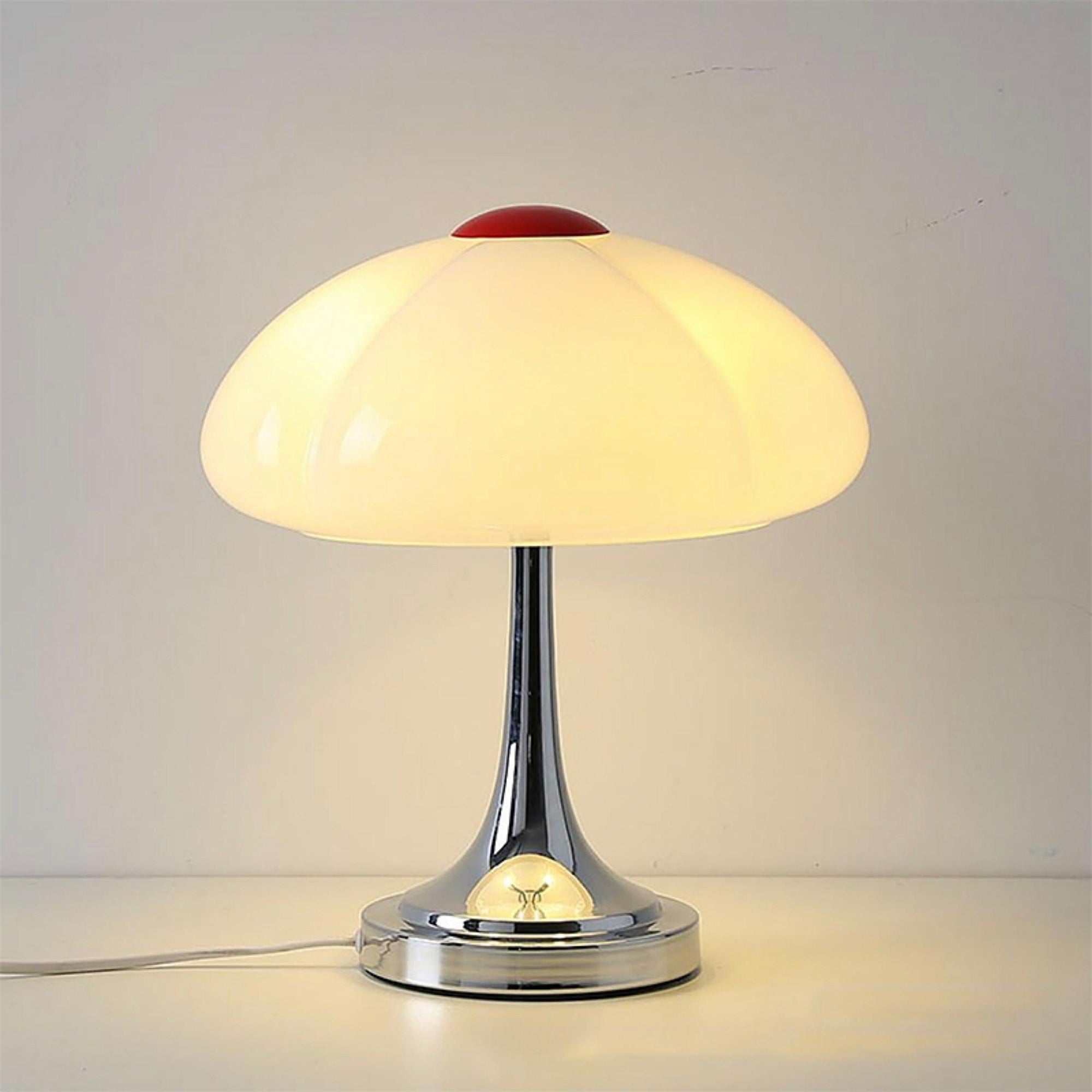 Contemporary Table Lamp Metal Glass Chrome Finish 0