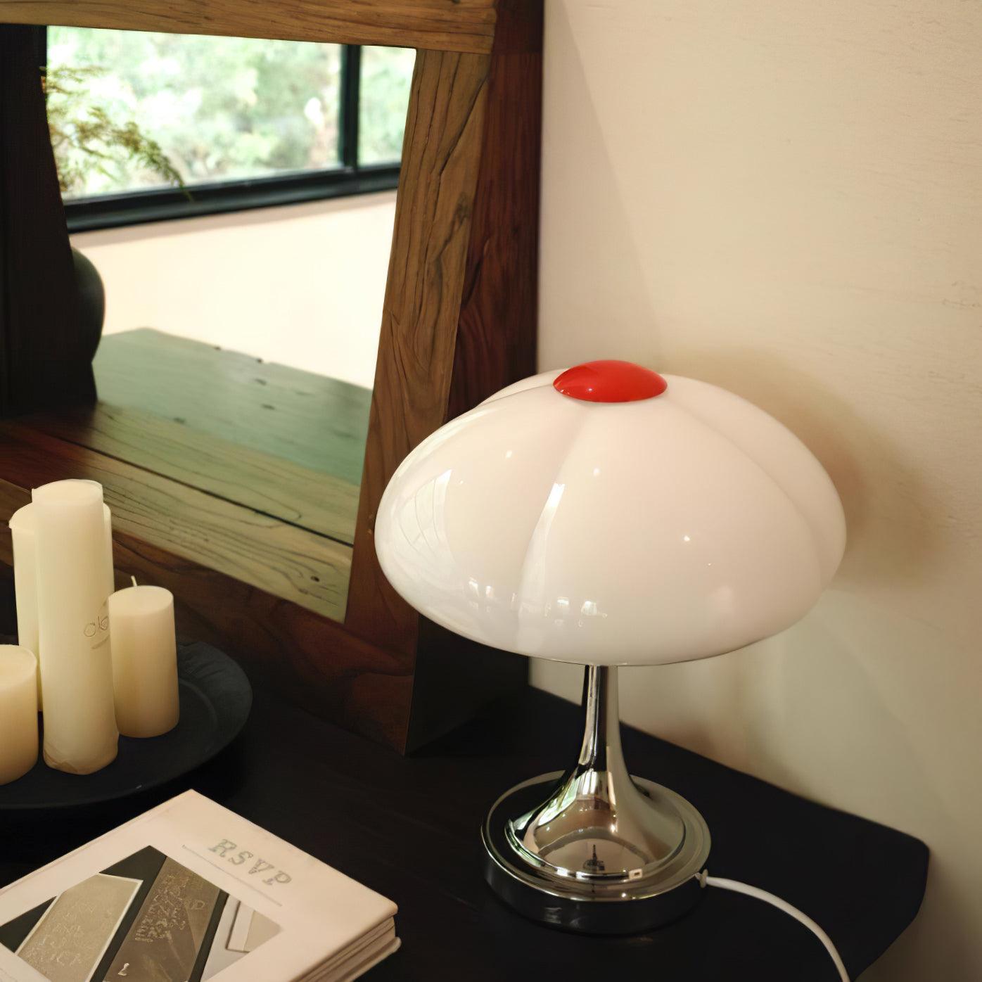 Contemporary Table Lamp Metal Glass Chrome Finish 2