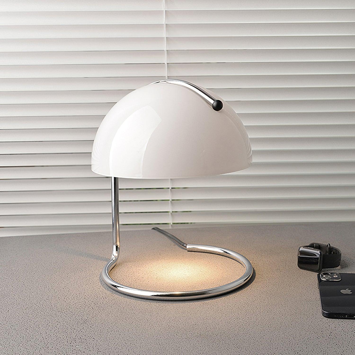 Contemporary Table Lamp Metal Glass Chrome Finish 3
