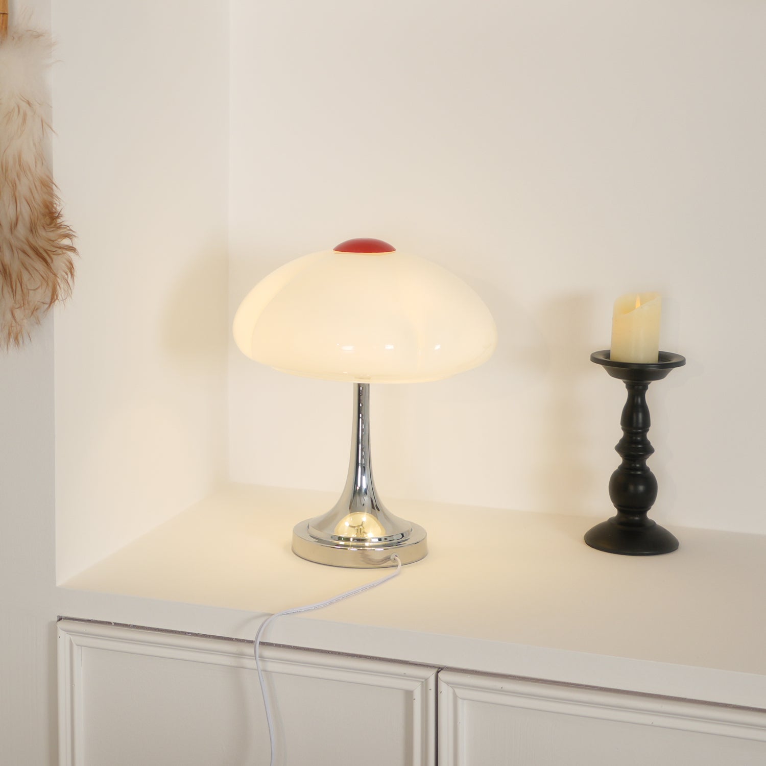 Contemporary Table Lamp Metal Glass Chrome Finish 7