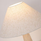 Contemporary Table Lamp with Fabric Shade and Travertine Base – Versatile Bedside or Desk Lighting Options 5