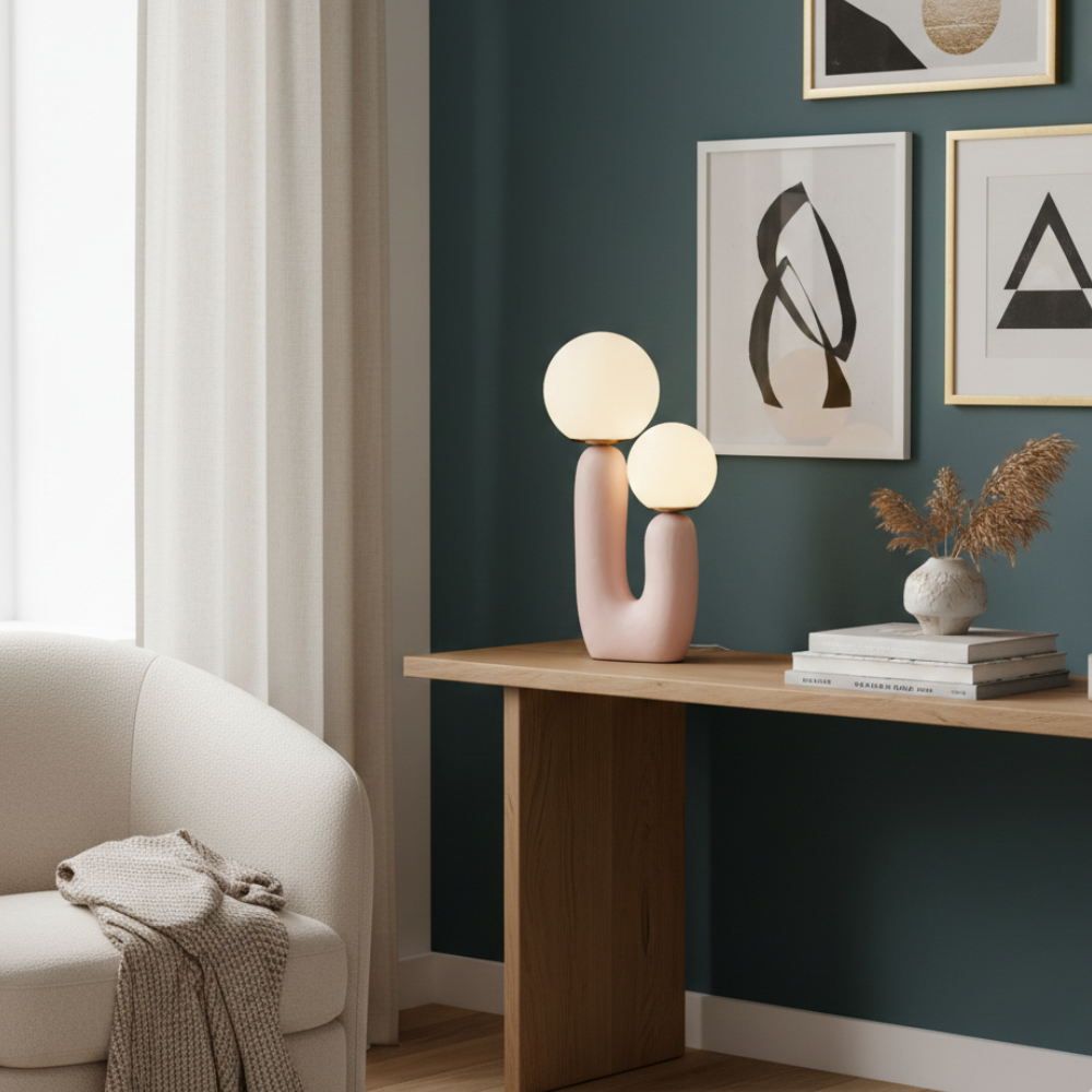 Contemporary Table Lamp with LED Compatibility – Stylish Indoor Lighting for Bedroom or Office Decor 12