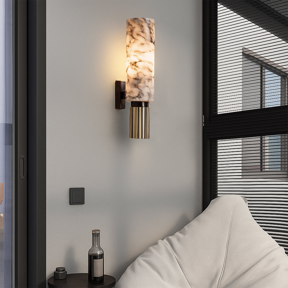 Copper Stone Wall Lamp – Contemporary LED Sconce Lighting for Hall, Bedroom, or Living Room 1