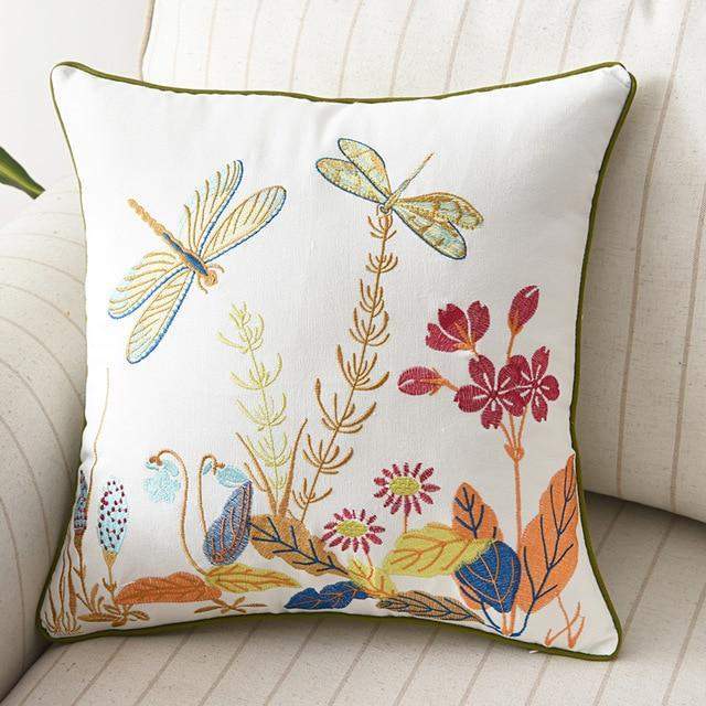 Country Style Decorative Cushion Cover with Fine Embroidery – 45cm x 45cm Cotton Pillow Cover for Home Decor 0