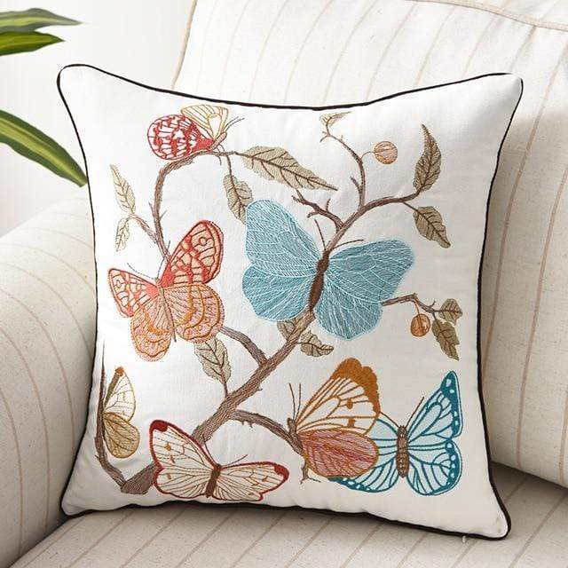 Country Style Decorative Cushion Cover with Fine Embroidery – 45cm x 45cm Cotton Pillow Cover for Home Decor 13