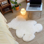 Cozy Cartoon Bear Washable Area Rug – Plush Floor Mat in White, Milky White, and Brown for Kids' Rooms 4
