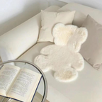 Cozy Cartoon Bear Washable Area Rug – Plush Floor Mat in White, Milky White, and Brown for Kids' Rooms 6